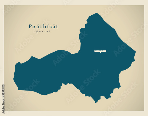 Vászonkép Modern Map - Pouthisat KH
