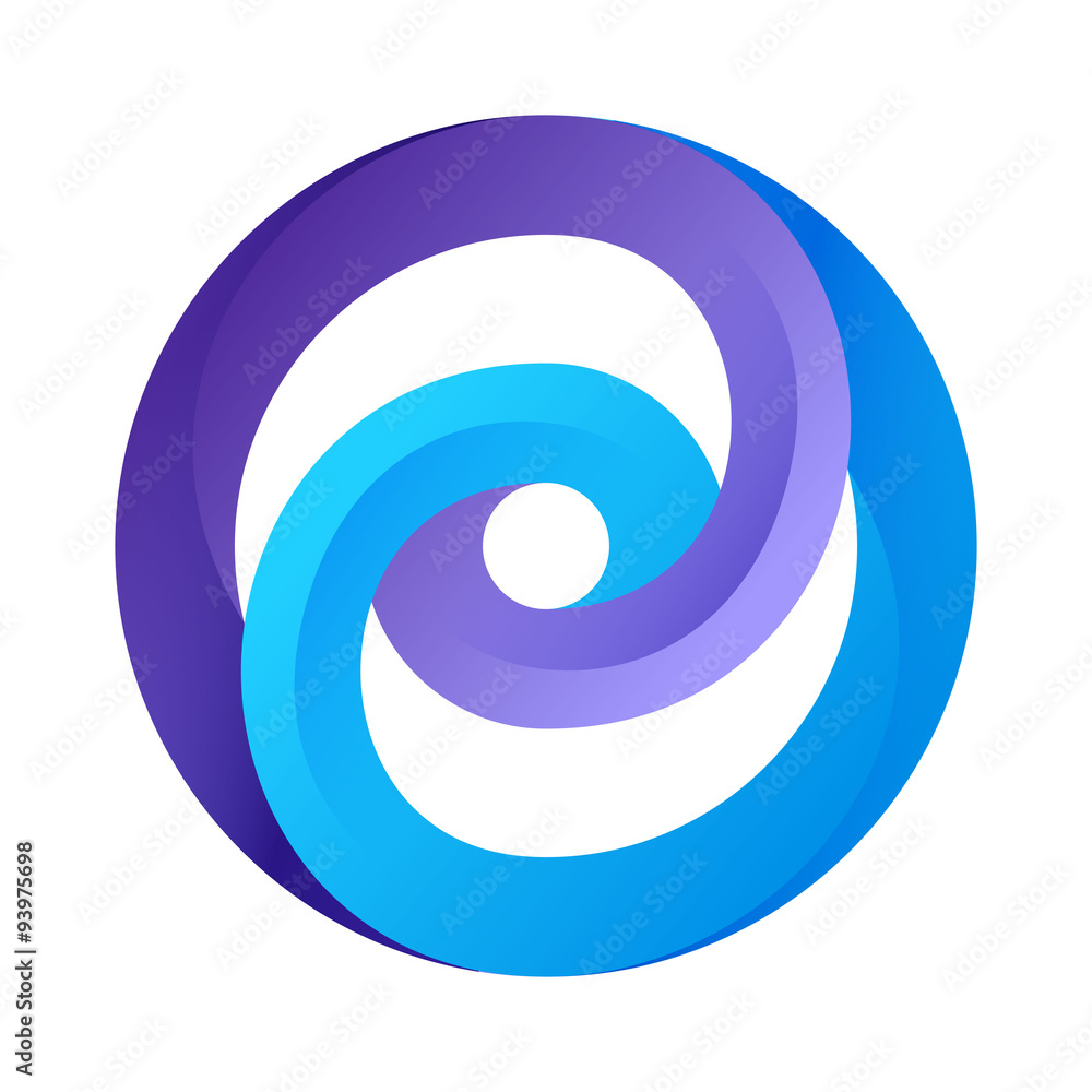 Infinite circle ribbon logo template. Looped shape icon. Infinite circle ribbon logo template. Looped shape icon.