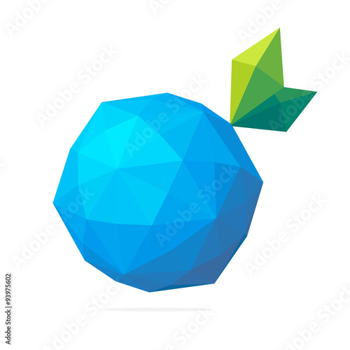 Abstract vector polygon logo. Low poly sphere.
