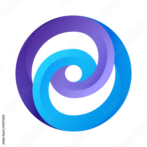 Infinite circle ribbon logo template. Looped shape icon.