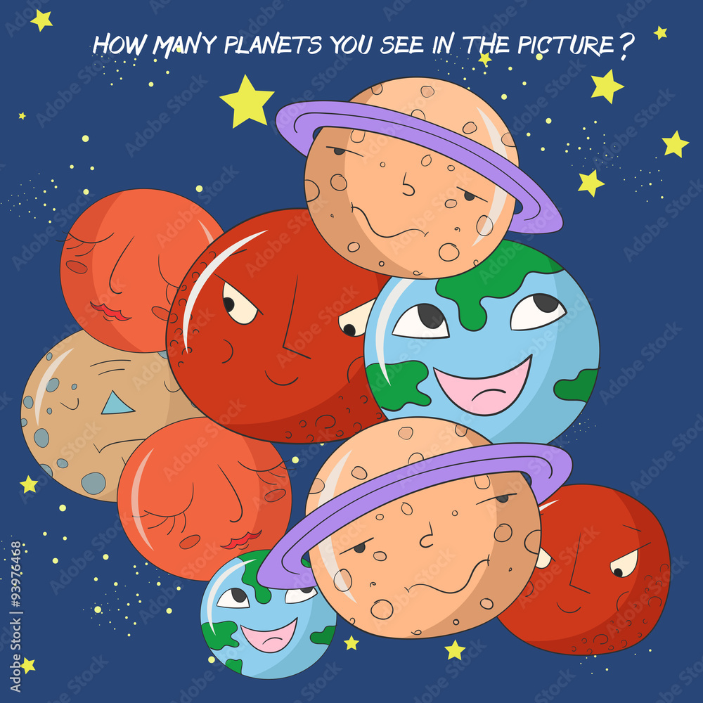 Educational  game how many planets do you see