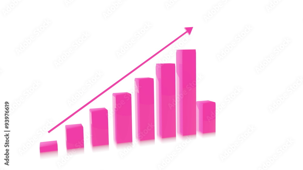 4k Three Dimensional Growing Business Bar Chart Animation, Pink Color 4k Three Dimensional Growing Business Bar Chart Animation, Pink Color