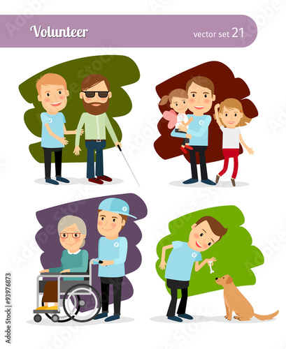 Young volunteer characters