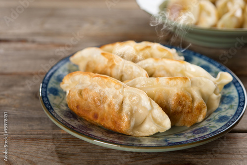 Asian meal pan fried dumplings