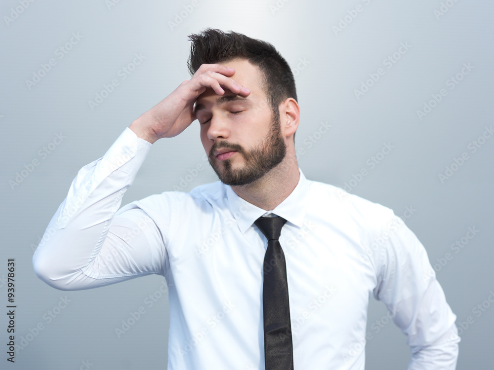 Frustrated with problems young business man Frustrated with problems young business man