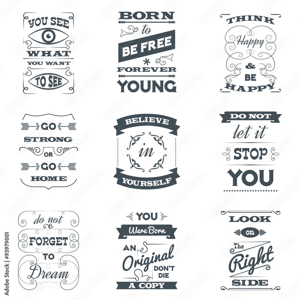 Fototapeta premium Quotes Typography Set