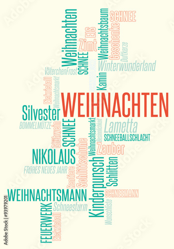 Weihnachts Typografie Wolke