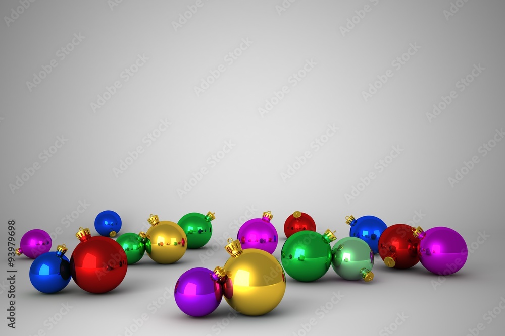 Colourful christmas baubles Colourful christmas baubles