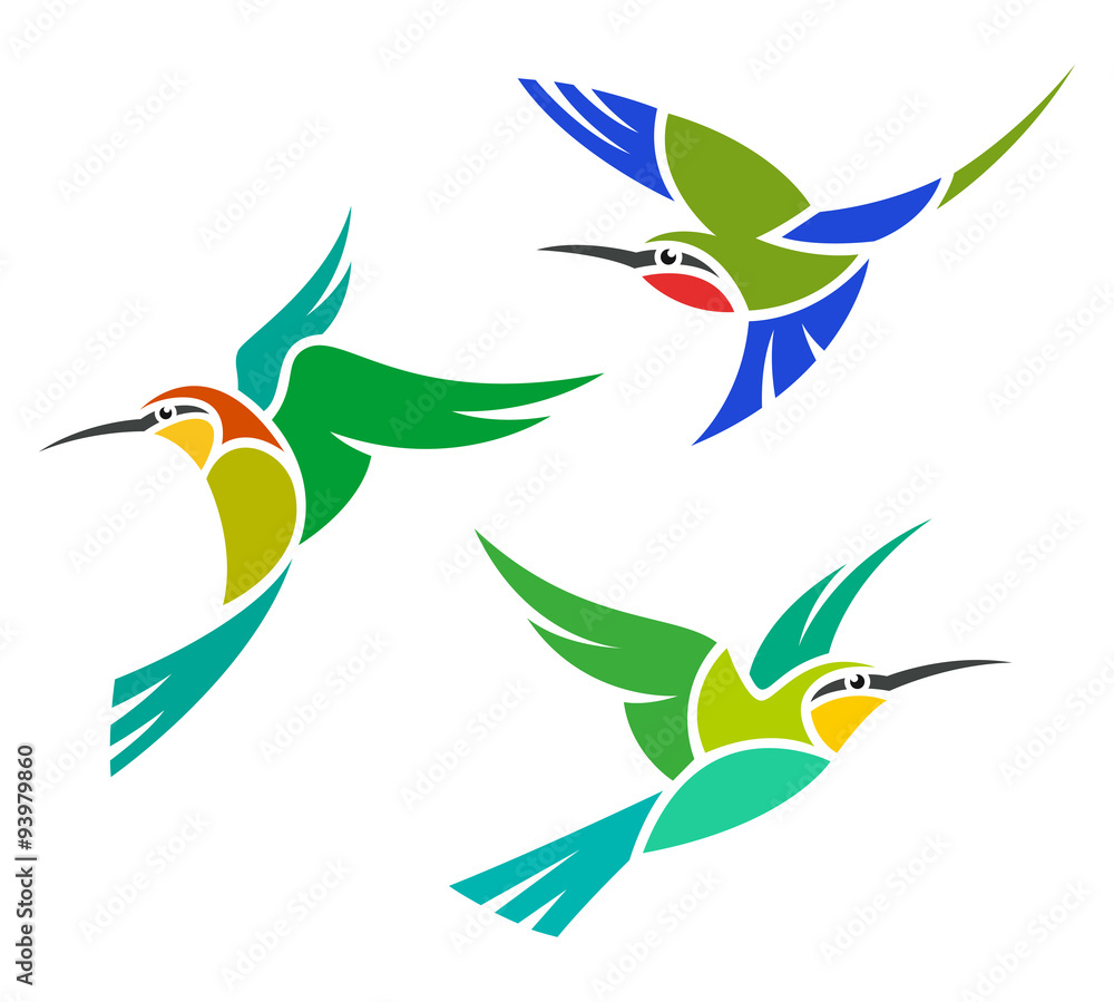 Obraz premium Stylized Birds - Bee-eater