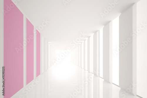 Modern white and pink room with window