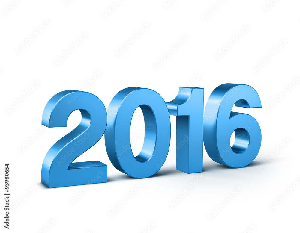 3D New Year 2016 isolated on white 3D New Year 2016 isolated on white