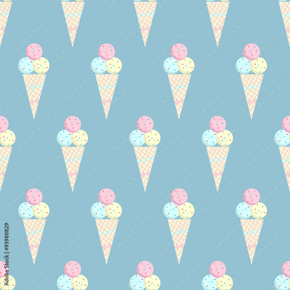 Ice cream pattern - stock vector Ice cream pattern - stock vector