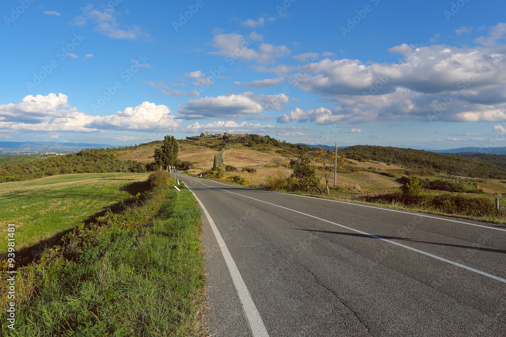 Scenic rural road in Tuscany
