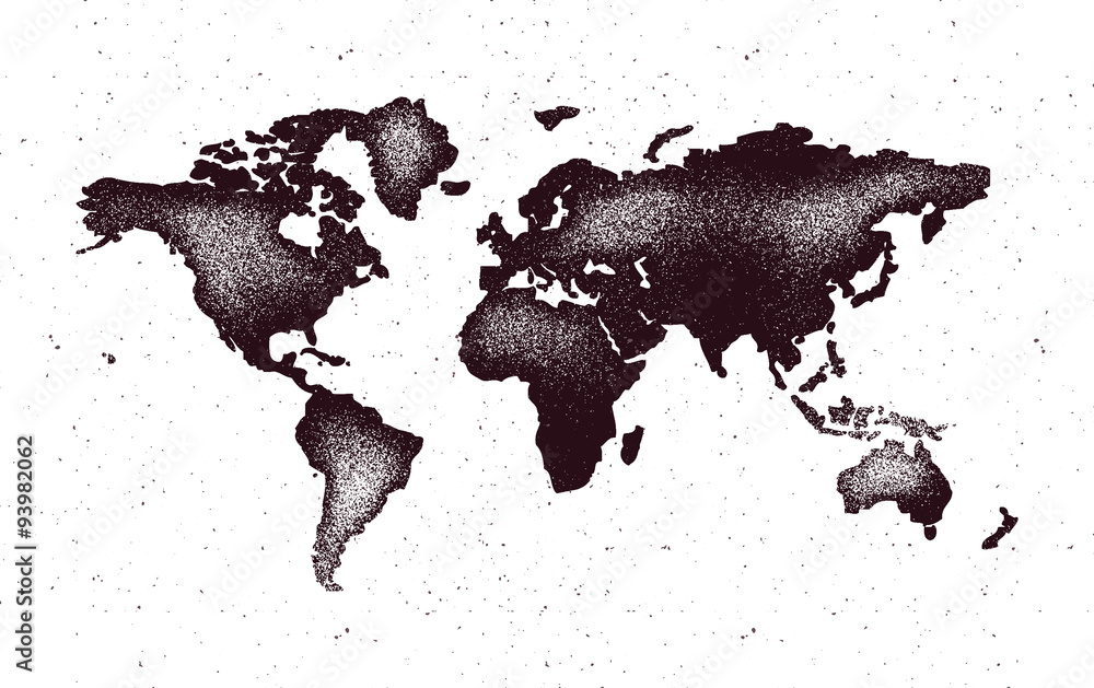 World map in grunge style