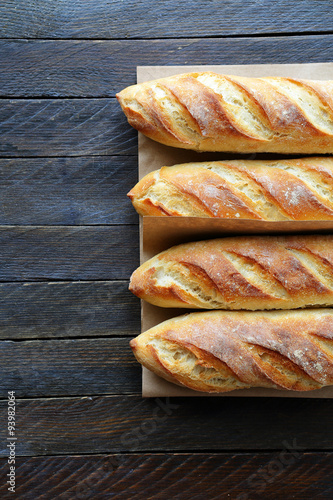 four crunchy french baguette photo