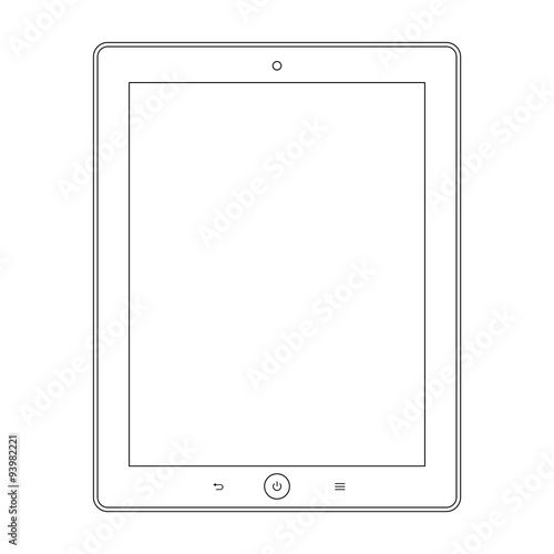 tablet outline icon symbol on the white background