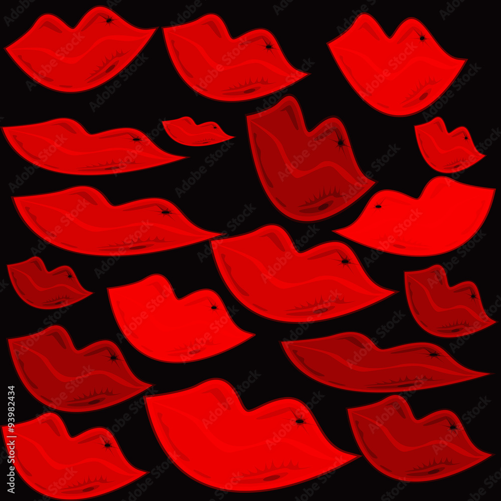 Fototapeta premium Set of lips illustrated