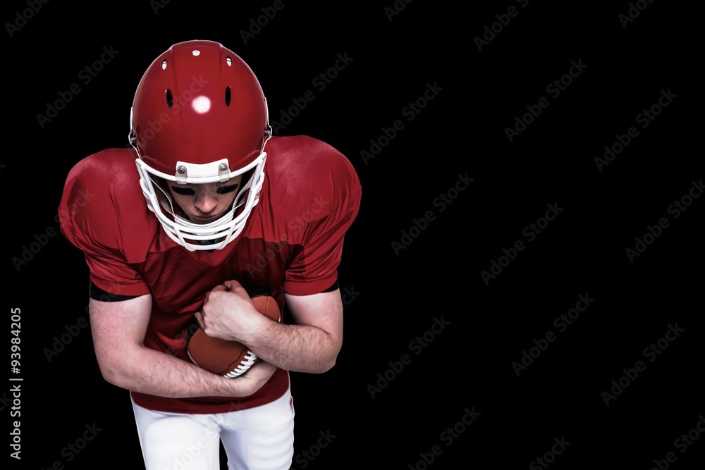 American football player running with the ball American football player running with the ball