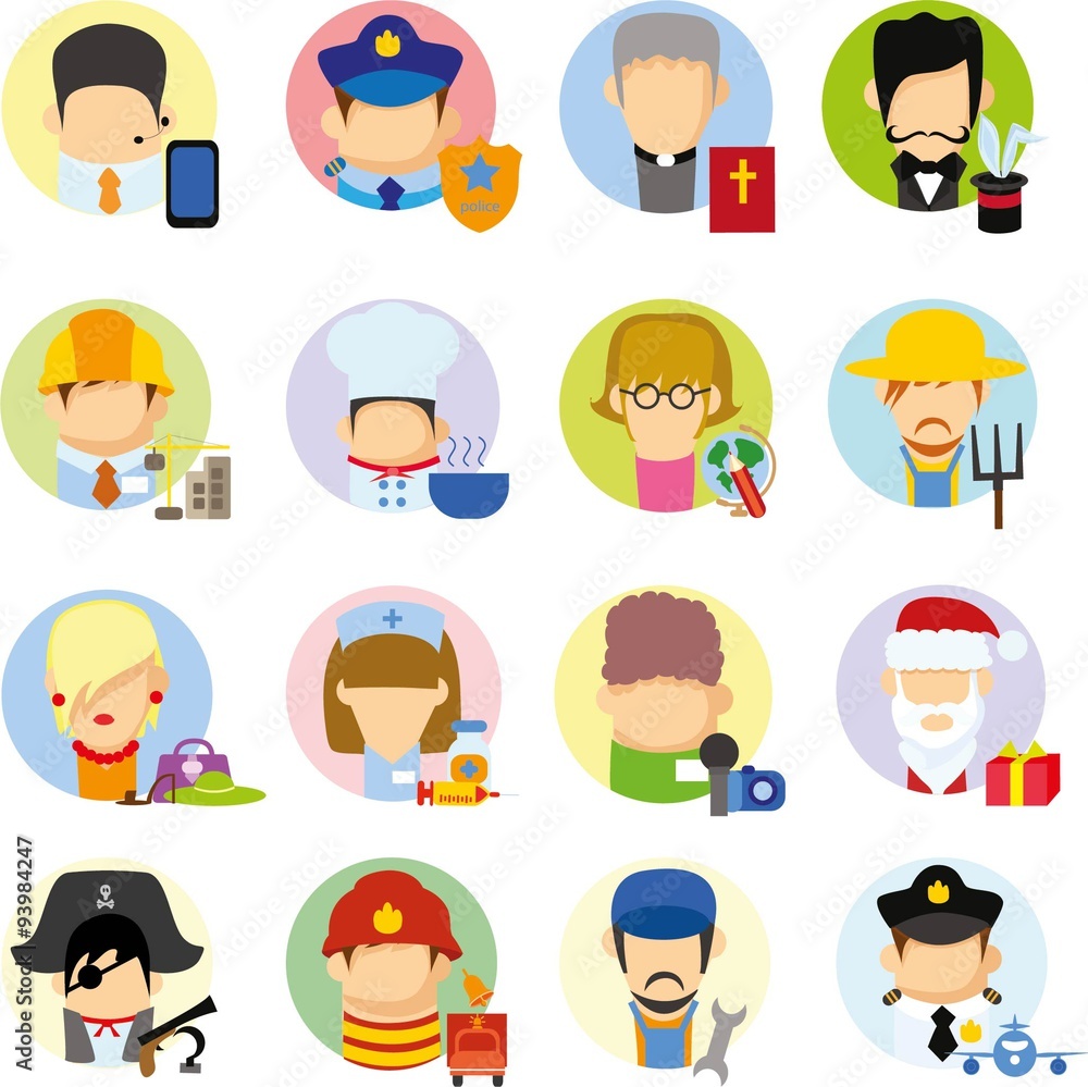 Business concept flat icon career profession infographic design elements vector illustration Business concept flat icon career profession infographic design elements vector illustration