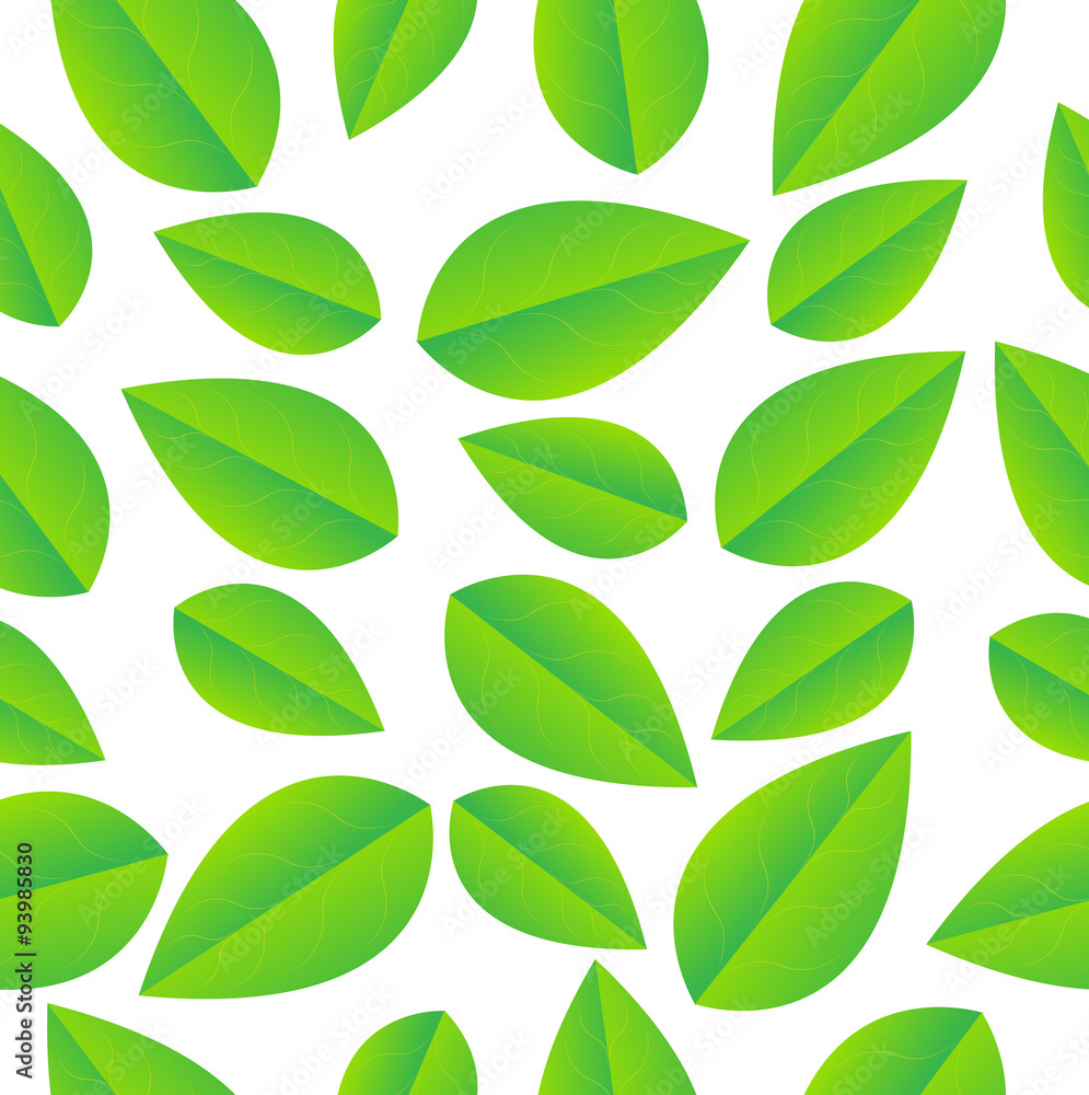 Seamless background with green leaves Seamless background with green leaves