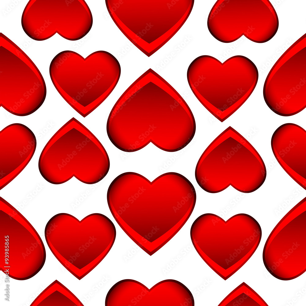 Seamless background with red hearts Seamless background with red hearts