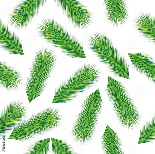 Seamless Christmas background with green branches spruce