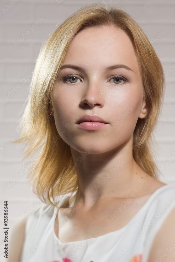 Headshot portrait of the young girl Headshot portrait of the young girl