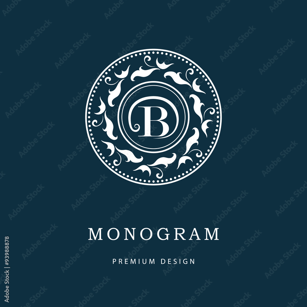 Monogram design elements, graceful template. Elegant line art logo design. Letter emblem B. Retro Vintage Insignia or Logotype. Business sign, identity, label, badge, Cafe, Hotel. Vector illustration Monogram design elements, graceful template. Elegant line art logo design. Letter emblem B. Retro Vintage Insignia or Logotype. Business sign, identity, label, badge, Cafe, Hotel. Vector illustration