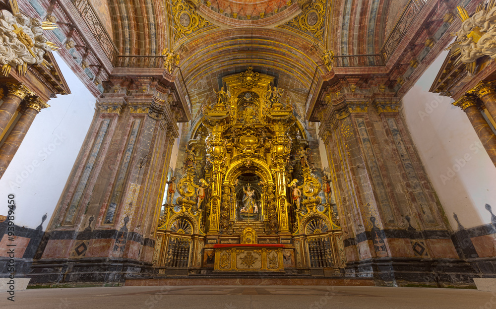 Rich interior of San Martin Pinario in Santiago de Compostela