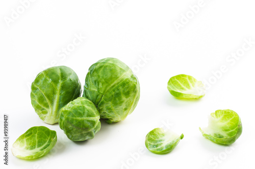Brussles sprouts isolated on white.