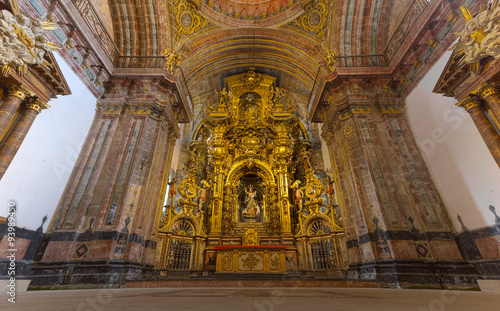 Rich interior of San Martin Pinario in Santiago de Compostela