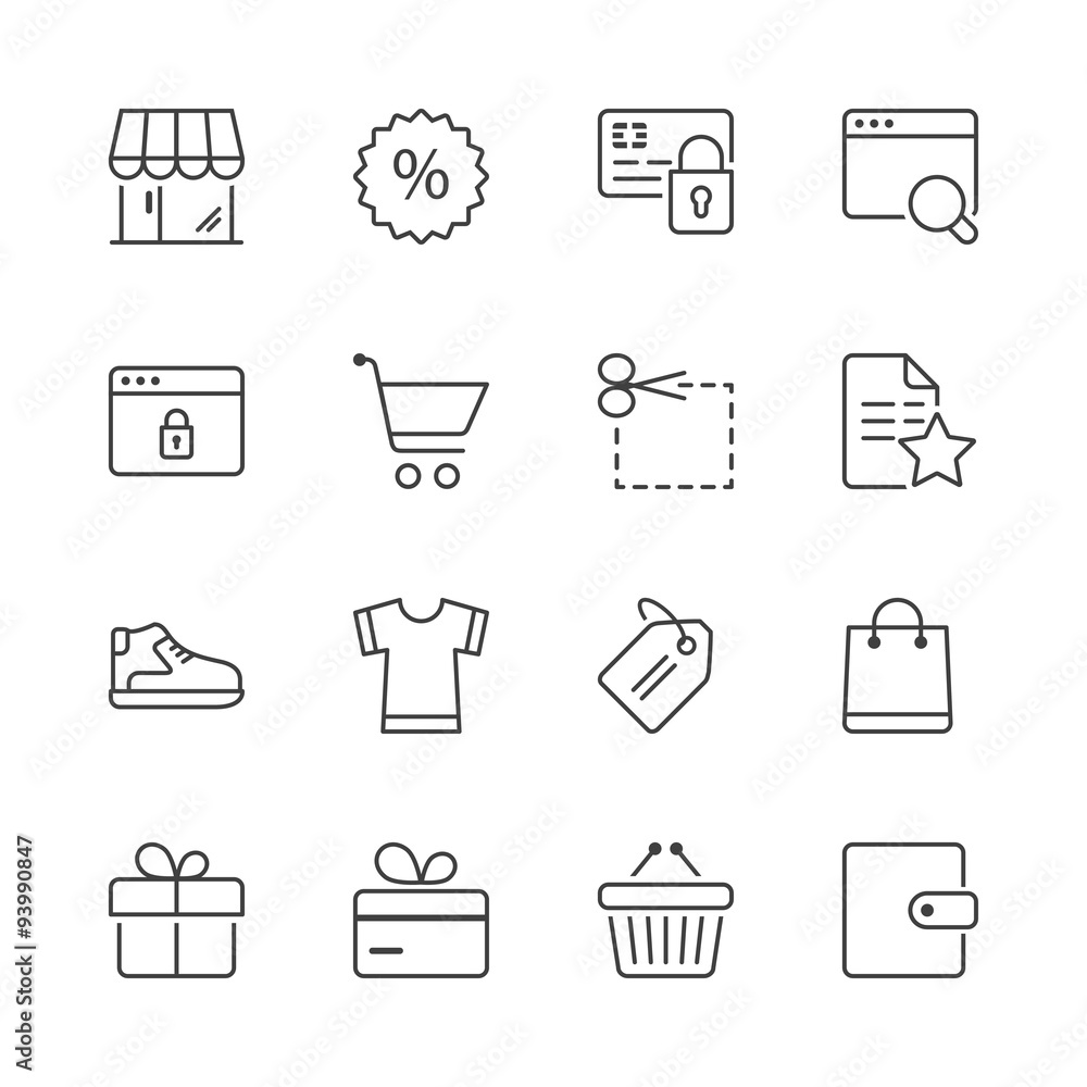 shopping thin line iconset 2 shopping thin line iconset 2