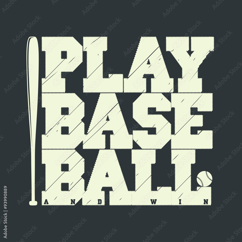 Baseball emblem for t-shirt