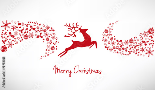 Christmas card, wishes, reindeer