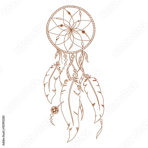 Dreamcatcher. Native american indian dream catcher, traditional