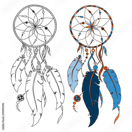Dreamcatcher. Native american indian dream catcher, traditional