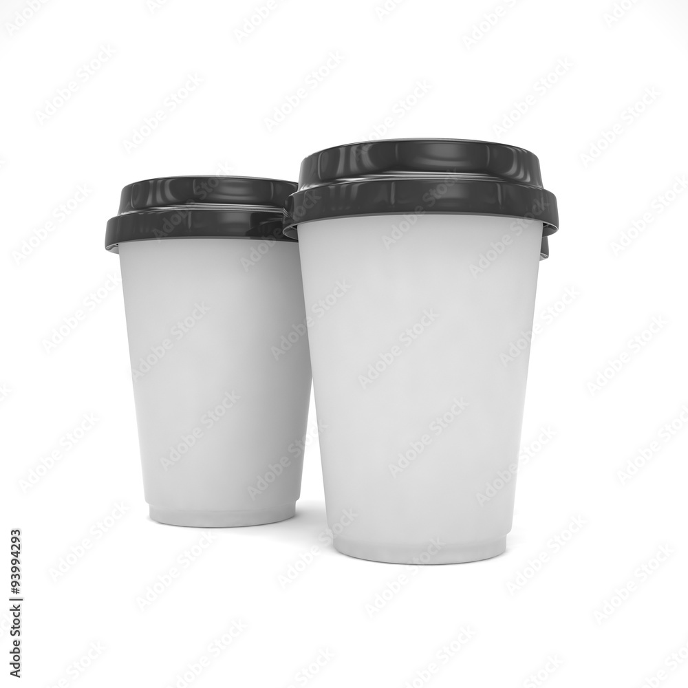 Three paper coffee cups Three paper coffee cups