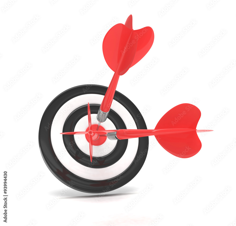 Three arrows darts in center. Three arrows darts in center.