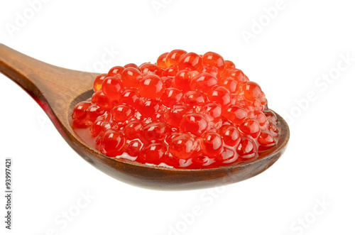 Red exclusive caviar isolated on white background