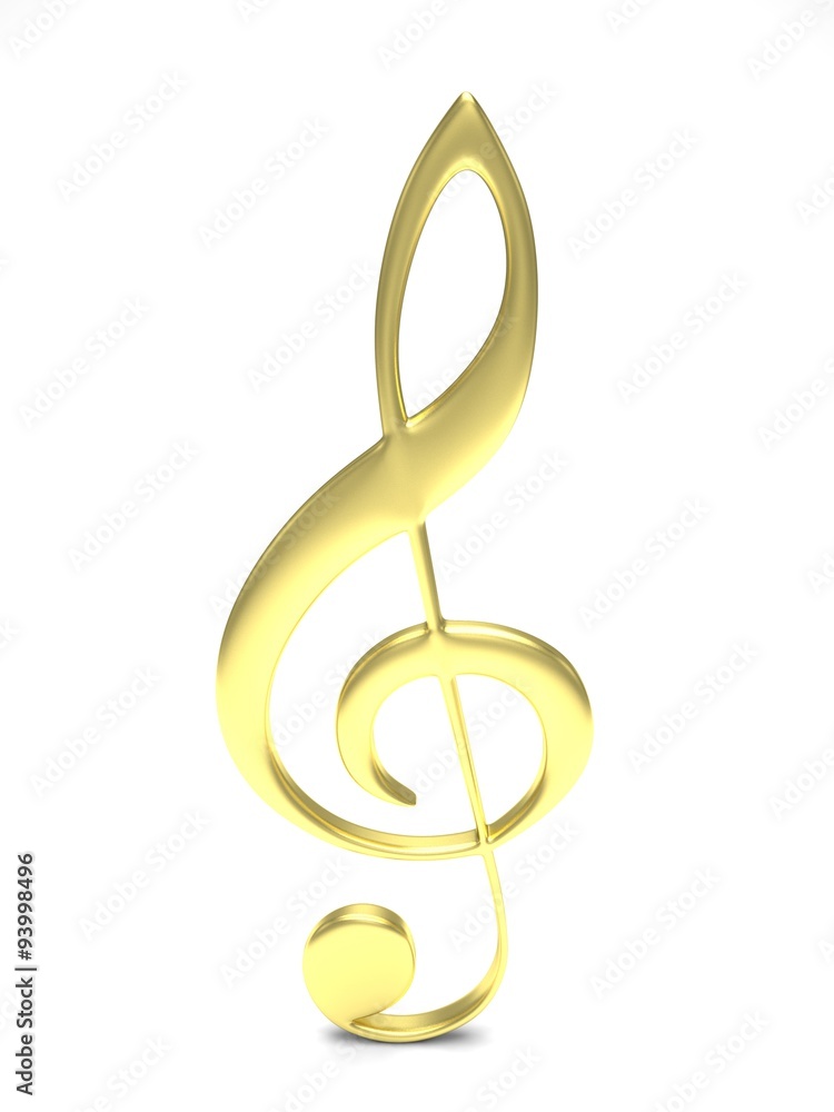 treble clef 3d on white treble clef 3d on white