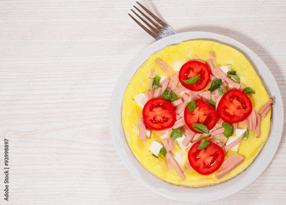 omelet with ham and cheese