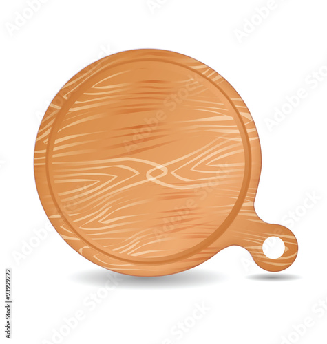 Isolated Cutting board, Wood Pizza Tray with Handle