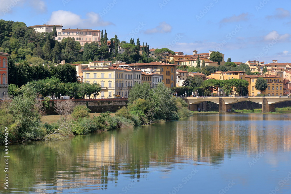 Bridge Ponte alle Grazie over Arno River in Florence, Italy