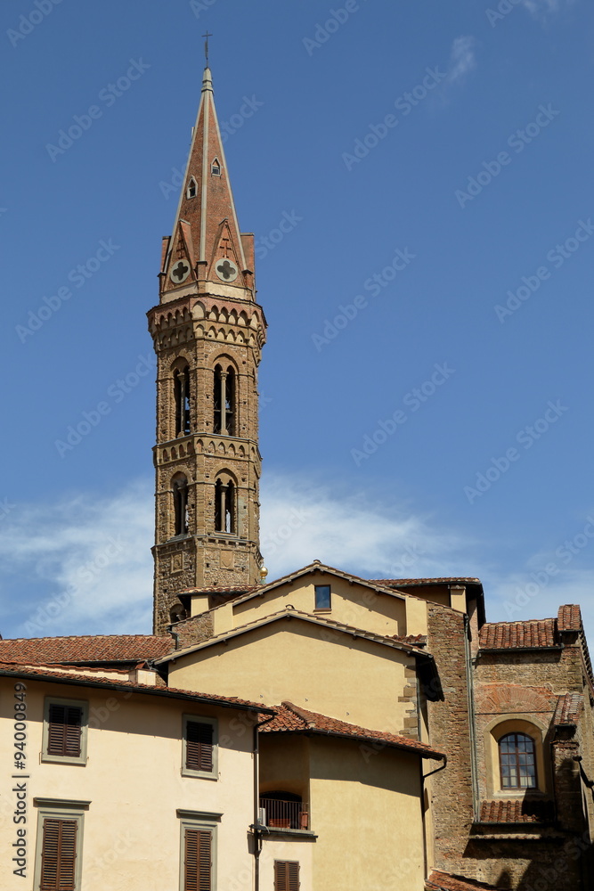 Bell tower Badia Fiorentina in Florence, Italy
