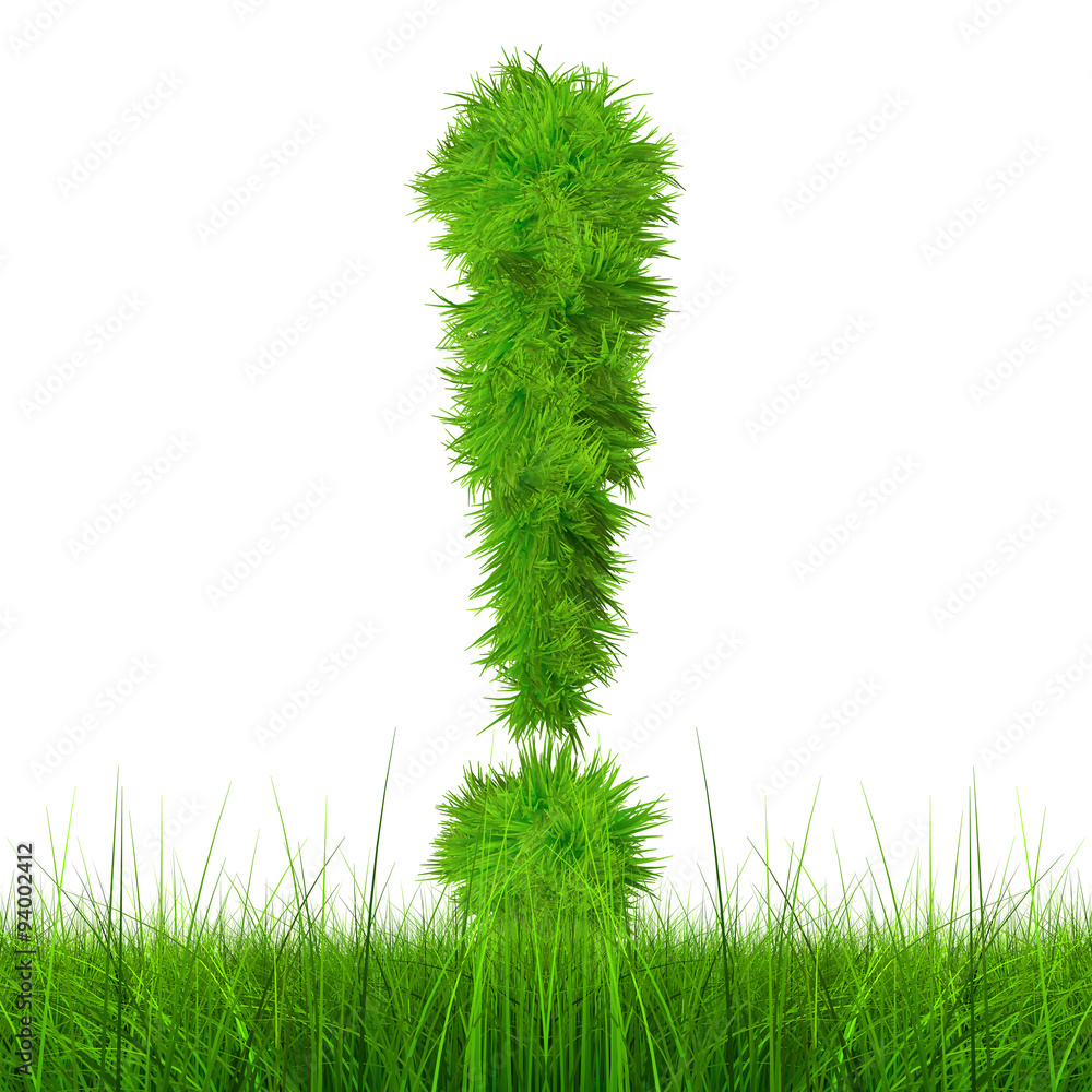Conceptual green grass 3D font isoalted Conceptual green grass 3D font isoalted