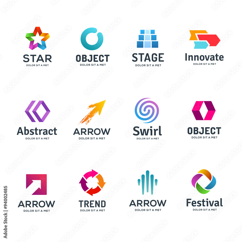 Set of abstract business logo icon design template elements Set of abstract business logo icon design template elements