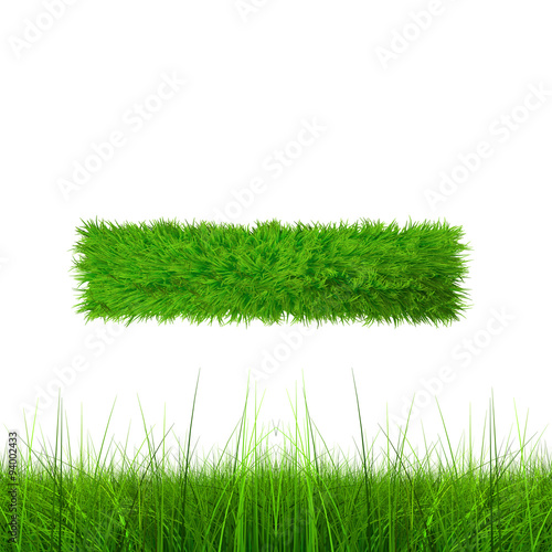 Conceptual green grass 3D font isoalted