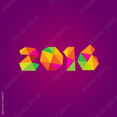 Happy new year 2016 greeting card design