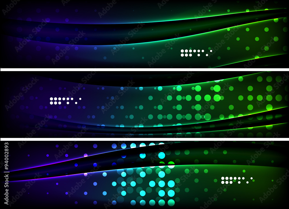 Obraz premium Set of banner, header backgrounds with place for your message