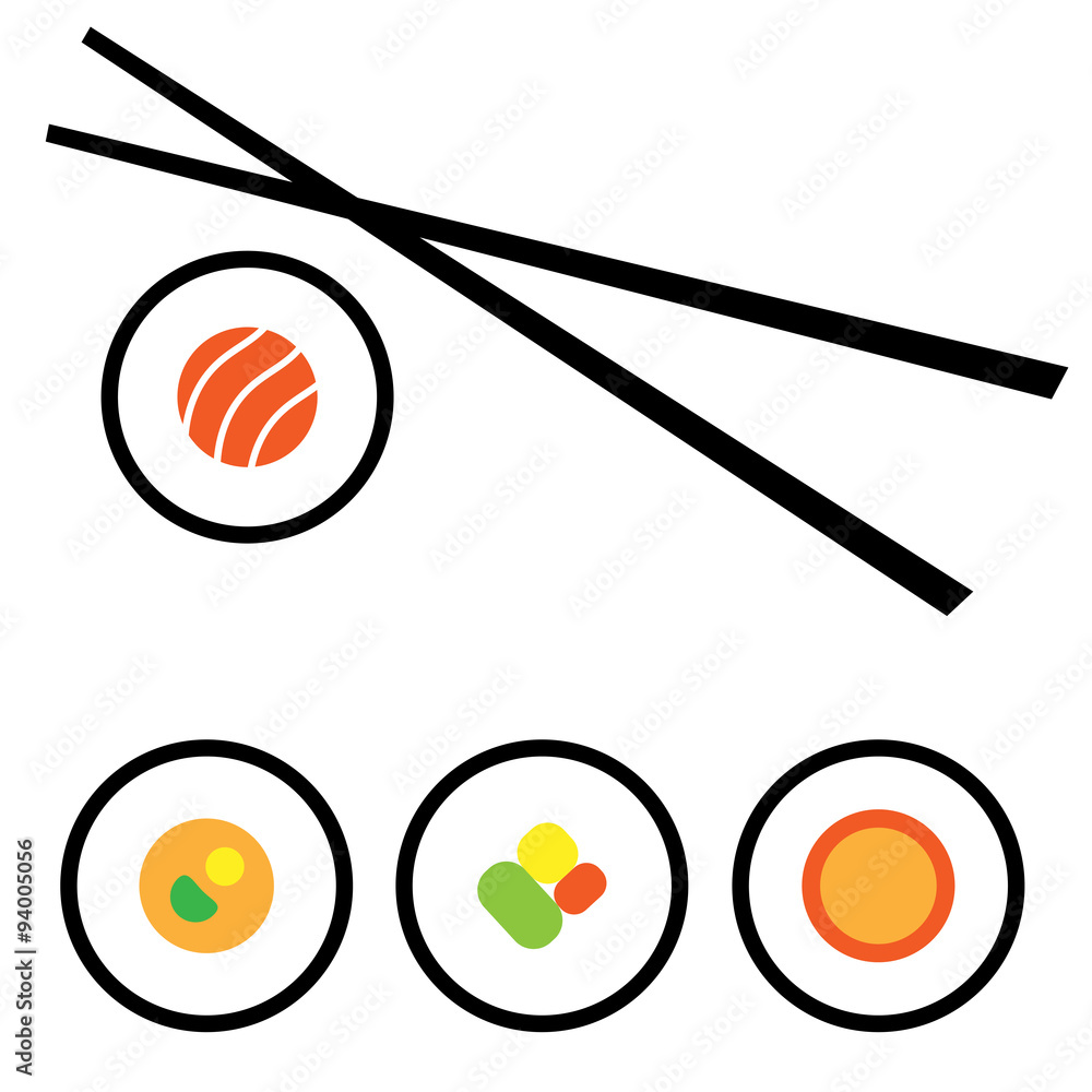 Vector Sushi logo design isolated on white background Vector Sushi logo design isolated on white background